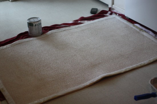 If you've ever wondered if you can paint an old rug that needs a new life, this is the post for you! All the details on how to paint a sisal rug to turn it into something completely different - it's amazing how much of a difference a little paint can make! 