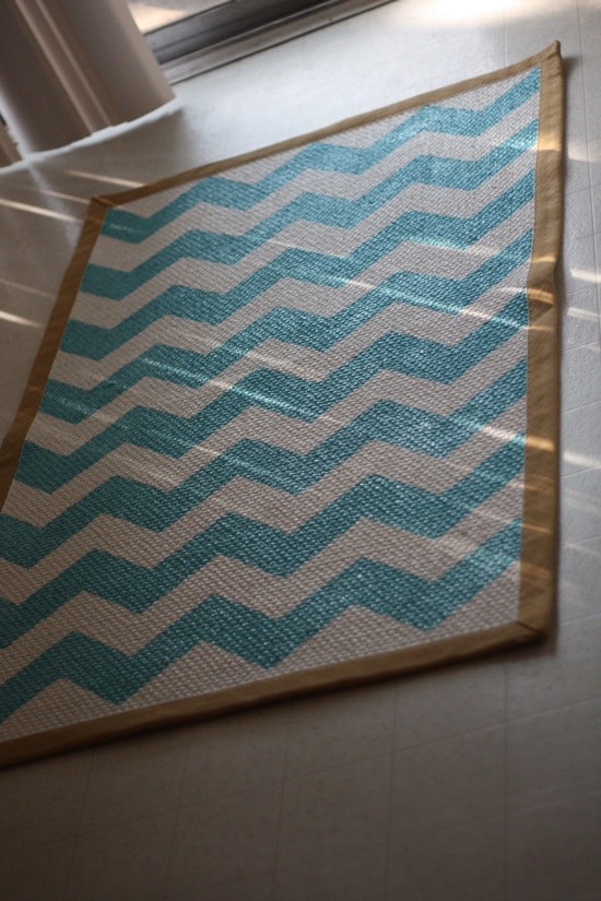 diy chevron painted rug