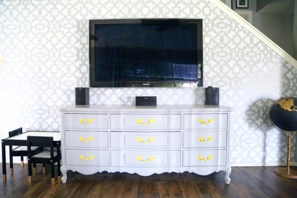 how to make a DIY tv stand from a dresser