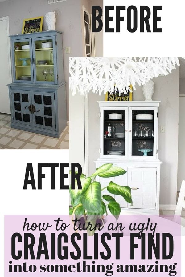 DIY painted china cabinet makeover