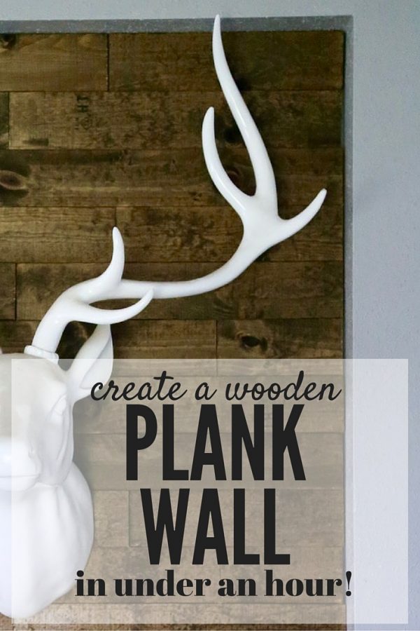 This wood-paneled fireplace was created under an hour for about $30! The transformation is incredible, and this project is so easy! You can use this tutorial to make a plank wall anywhere you want!