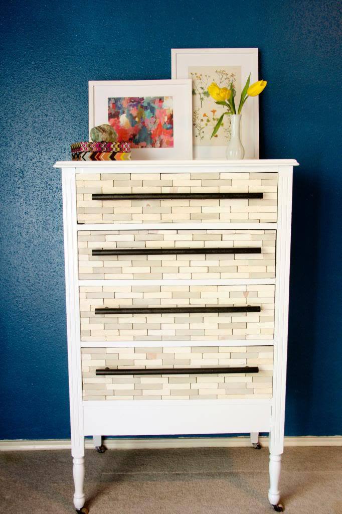 west elm wood tiled dresser knockoff