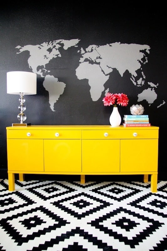 Easy DIY Wall Decor: Huge Map Wall Mural