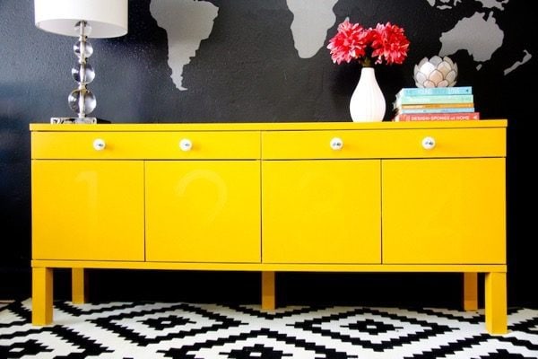 Yellow IKEA sideboard
