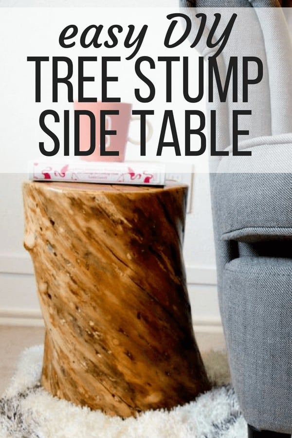 DIY tree stump table