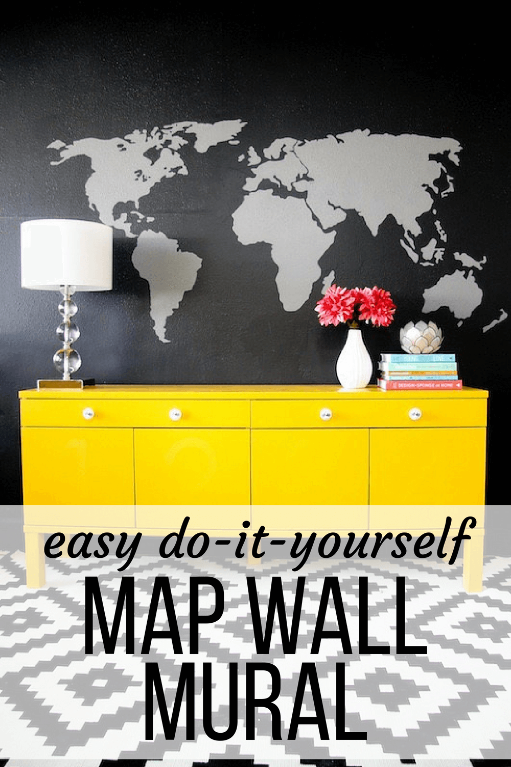 DIY wall decor - easy map mural