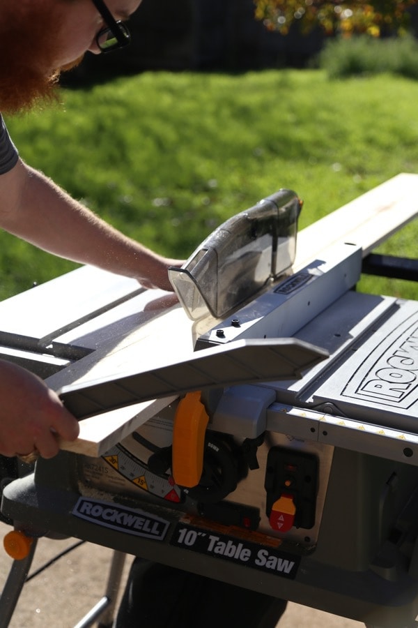 table saw to create DIY photo display