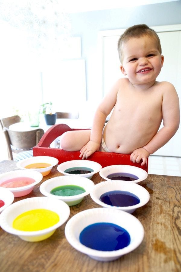 dyeing Easter eggs with toddlers