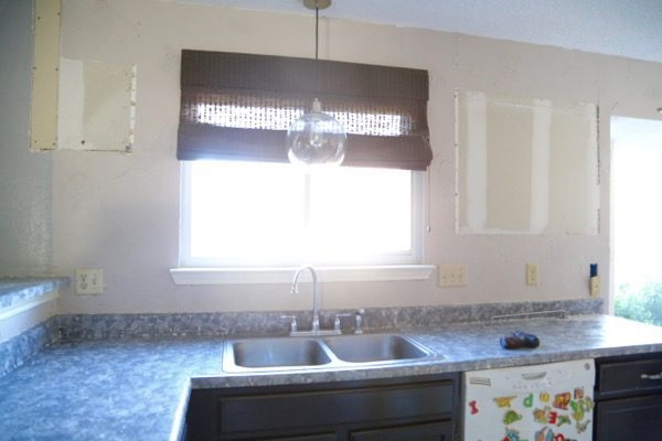 Kitchen wall with cabinet removed