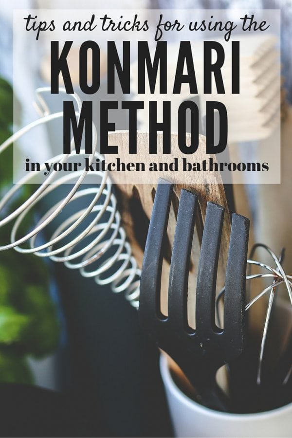 Do you find that you struggle to keep your home clean and organized? Are you always decluttering, only to start over again a few months later? Then maybe the KonMari method is for you! This post will show you how to use the tips and tricks from The Life-Changing Magic of Tidying Up to get your kitchen and bathrooms clean and organized, once and for all! There's even a free printable checklist for the entire KonMari method, so you can be sure you don't miss a thing!