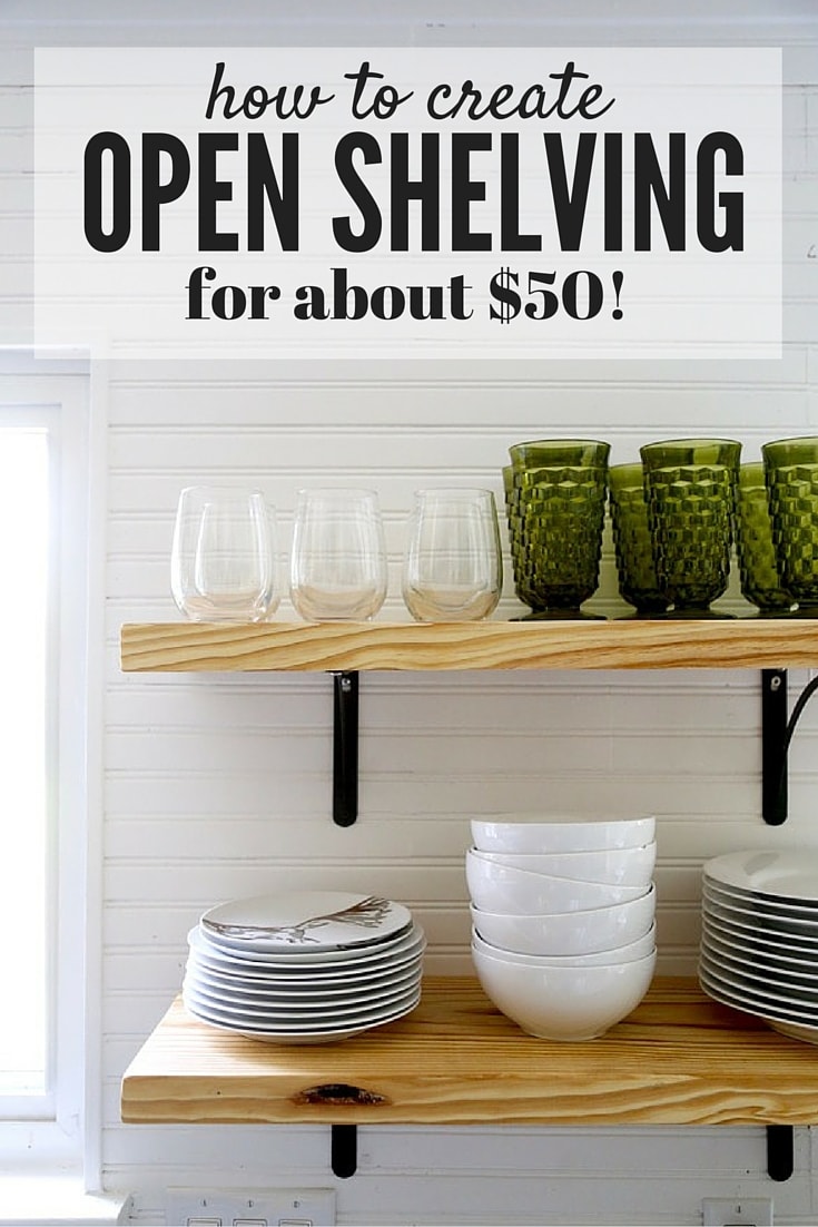 Open shelving top for dishes