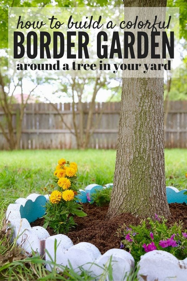 Do you want to WANT to spend more time in your backyard? Try making it a little prettier with some flowers! This post will show you how to brighten up your backyard with some color and fun by building a DIY border garden around a tree! It's quick, affordable, and it makes a big impact!