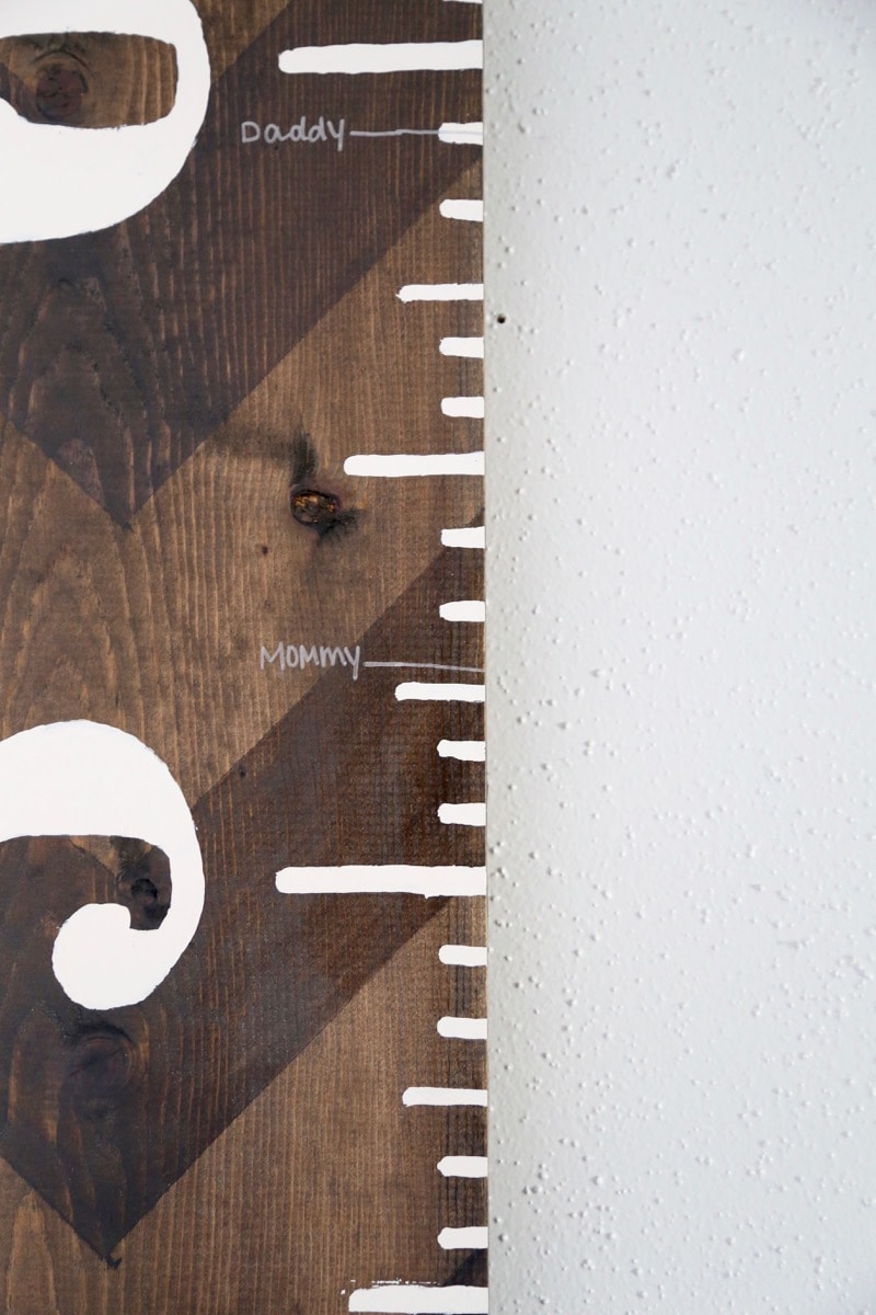 Markings on growth chart