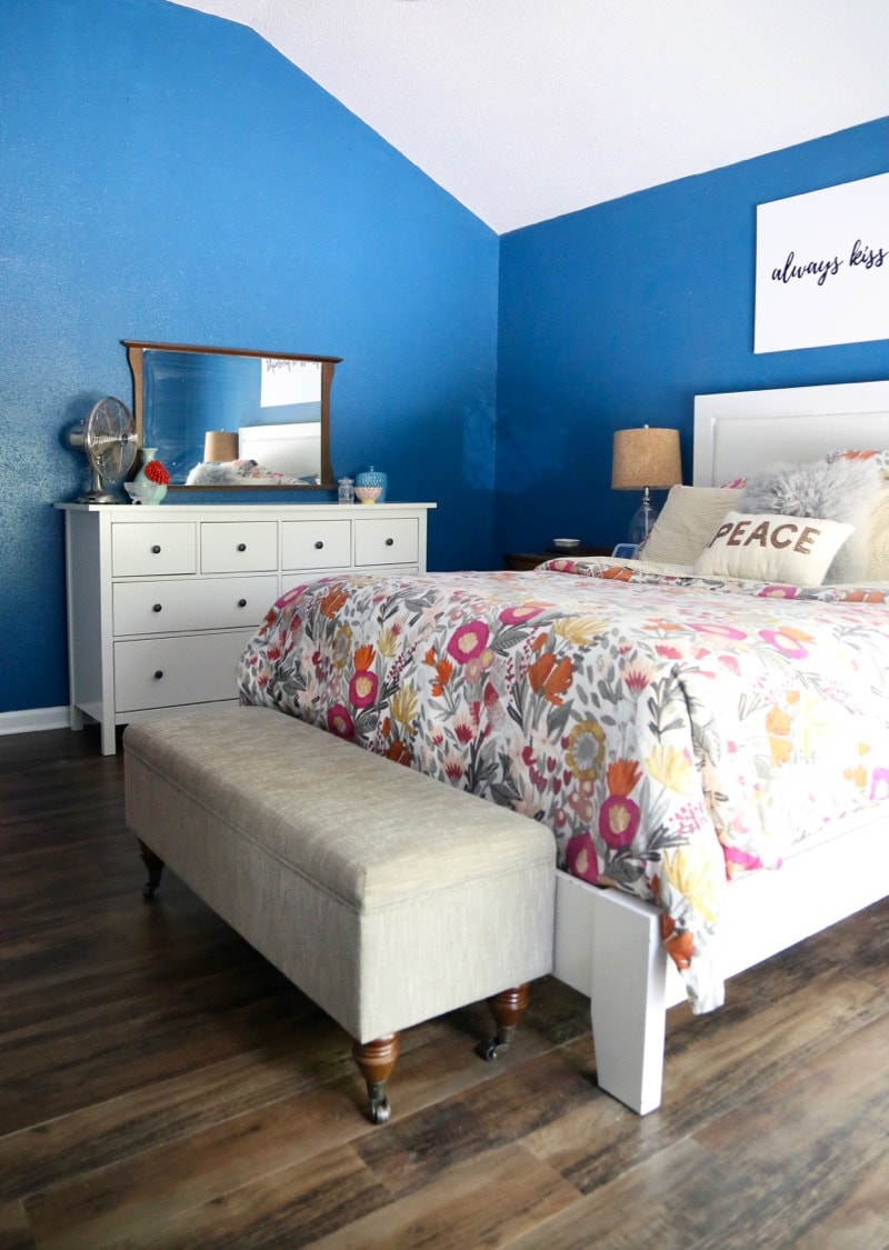 Installing luxury vinyl plank flooring in the master bedroom