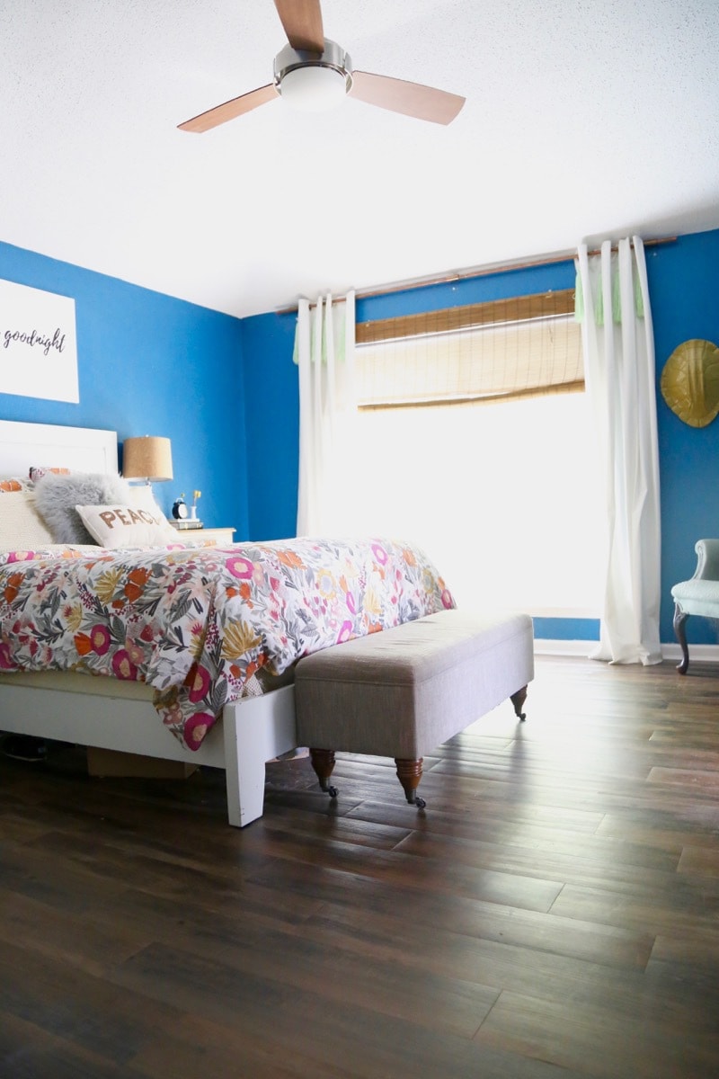 Vinyl plank flooring in the bedroom