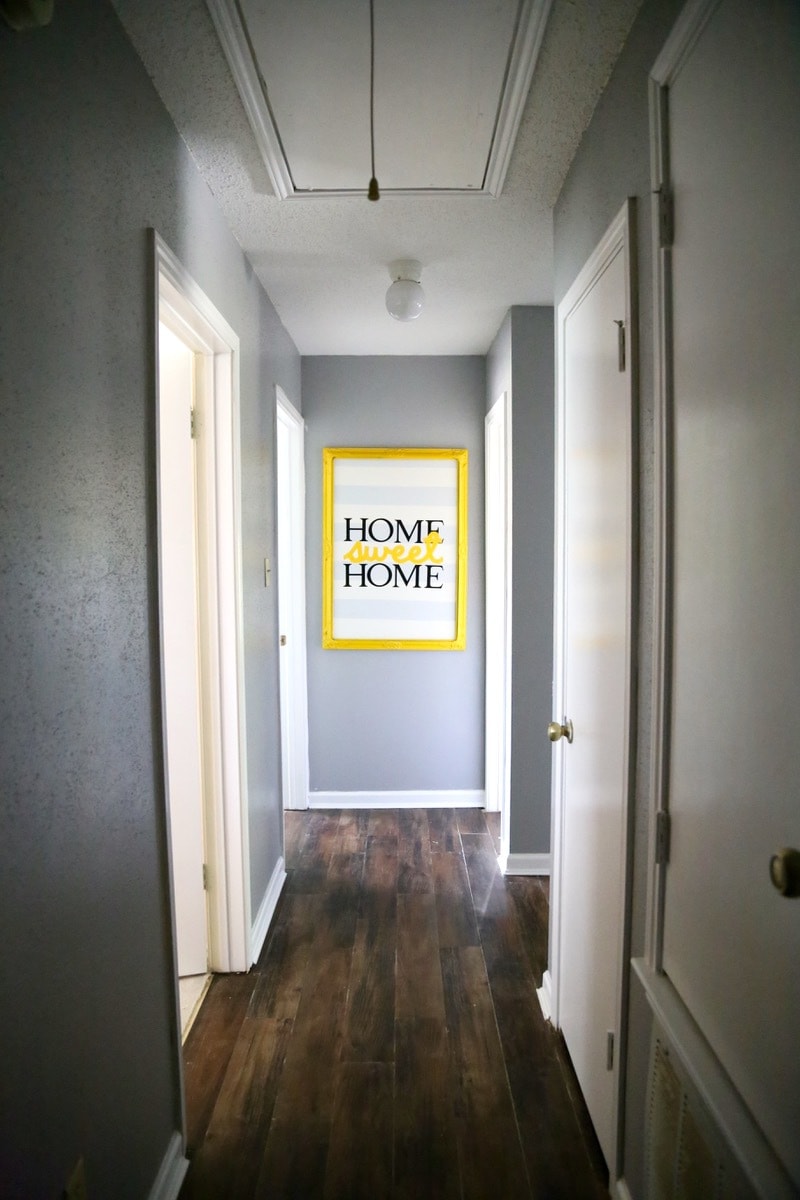 Luxury vinyl plank flooring in the hallway