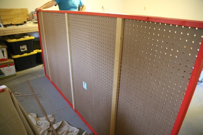 creating a large pegboard wall