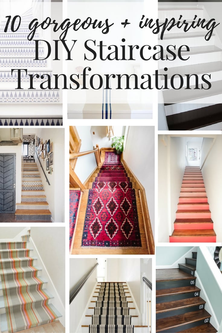 staircase makeover ideas collage