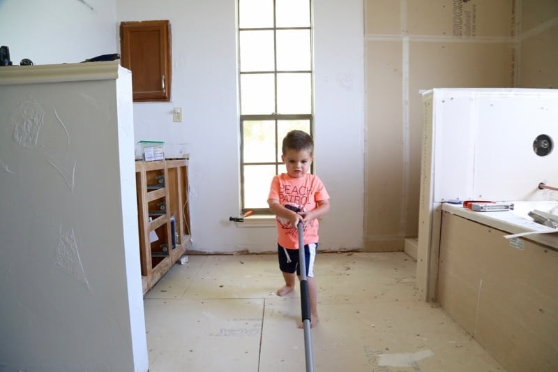 This bathroom renovation for the One Room Challenge is going to be amazing! Here's a look at week 2 - the demo, the chaos, and the beginnings of putting the room back together!