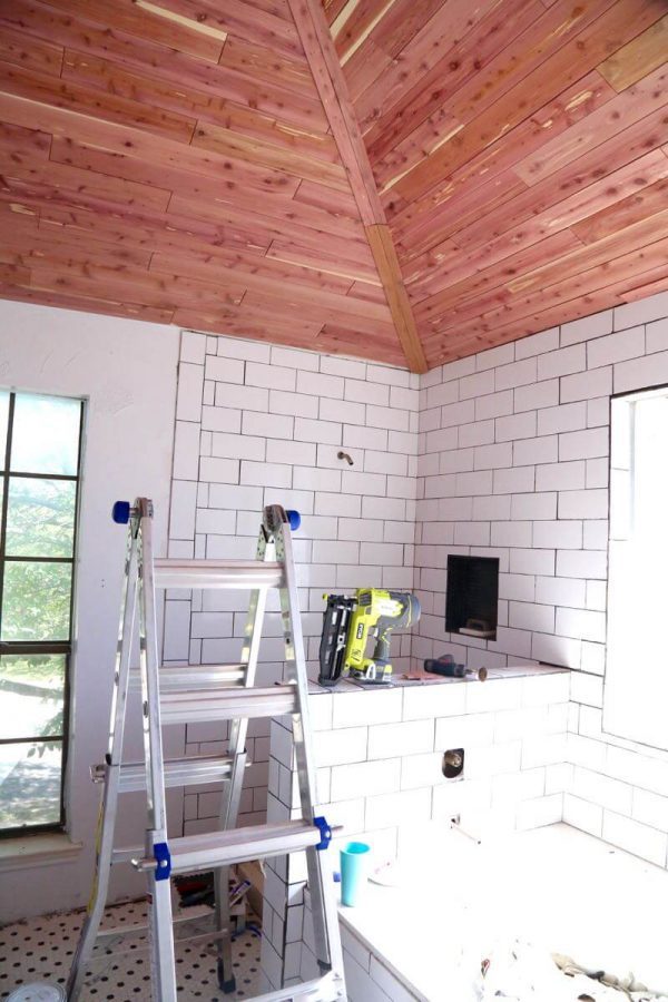 How to Install a Cedar Planked Ceiling Love & Renovations