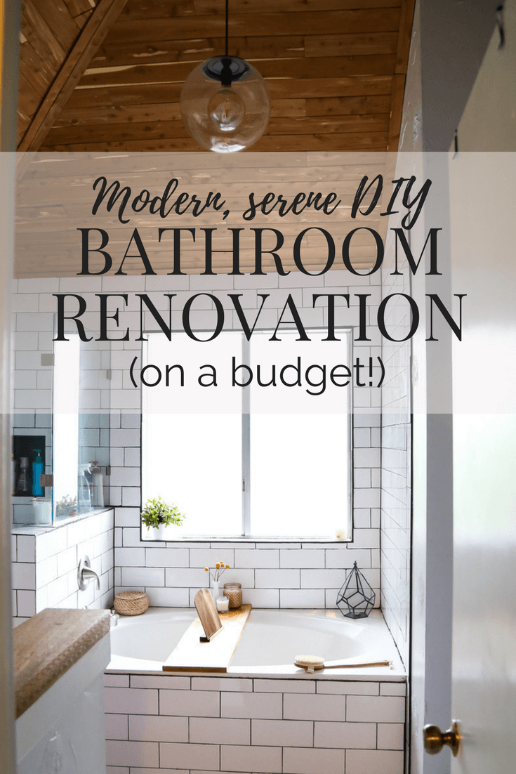 Master bathroom remodel - after image with text overlay