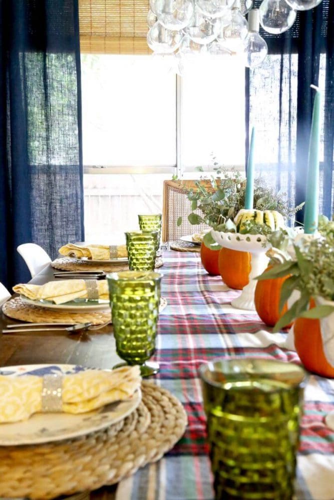 a casual fall tablescape