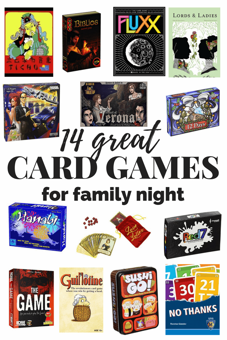 There are some really awesome ideas here for games to play with your family! These card games are great for family night and they're all easy to learn and a lot of fun to play.