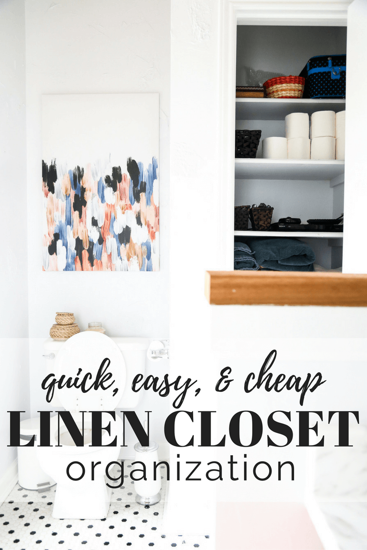 Great tips on organizing your linen closet on a budget. So many great ideas using items you can find at the Dollar Store - you'll have so much more storage once you're done! 