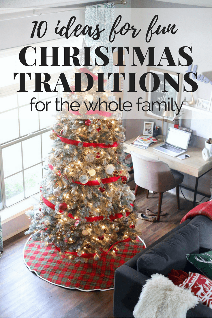 A list of 10 great ideas for Christmas traditions to start with your family. These are great for kids and toddlers, and there is so much fun inspiration for celebrating the holiday! 