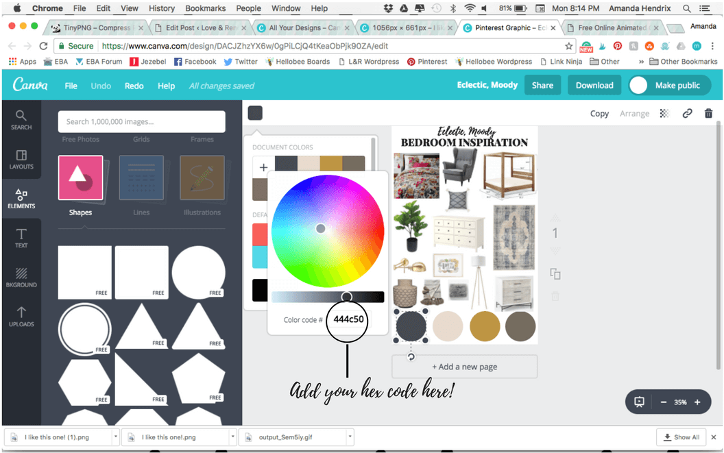 tips for creating a mood board with Canva