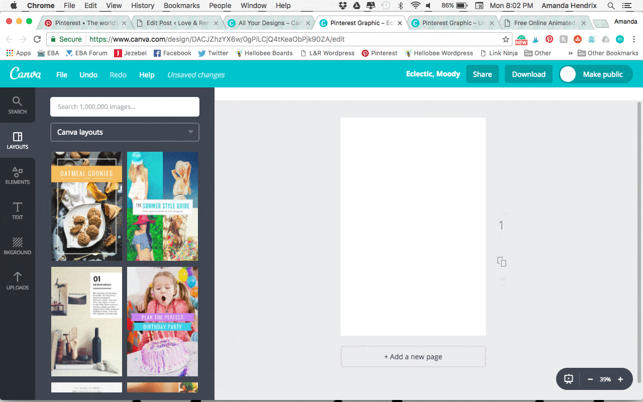 GIF of making a mood board