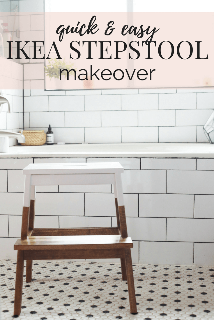 Easy IKEA hack! How to turn this BEKVAM stool into a gorgeous, farmhouse inspired stool for your kitchen, bathroom, or anywhere in the house! Great for kids, and it's gorgeous too! 