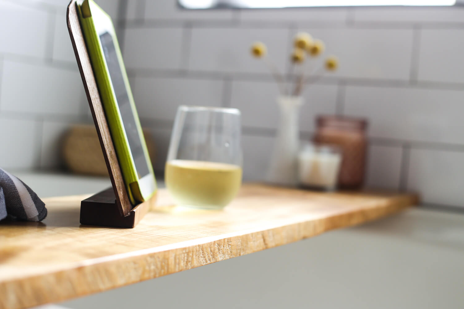 DIY: Nicole's mantle turned bath tub shelf