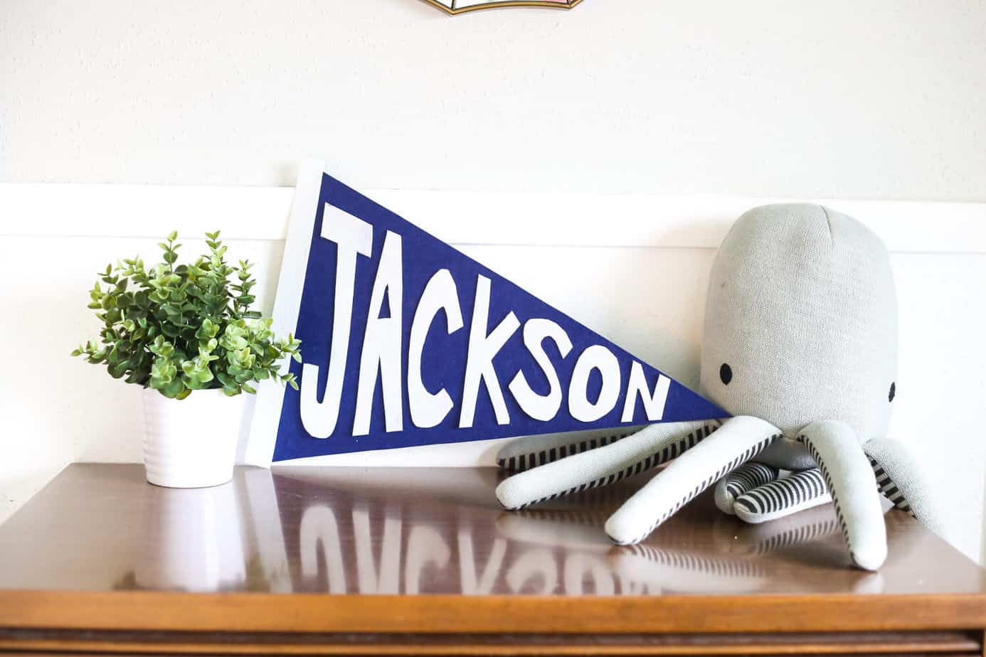 DIY Felt Pennant (Easy Name Art for A Kid's Room) Love & Renovations