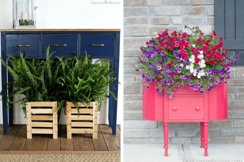 DIY gardening and planter ideas for your front or back yard.