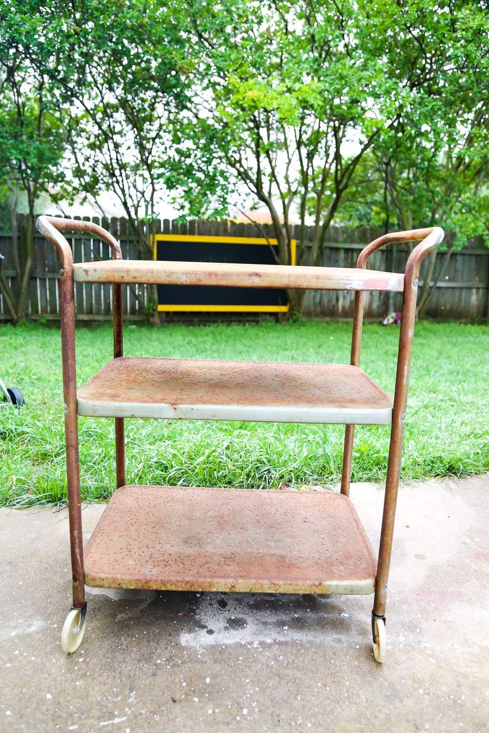 Rusty vintage bar cart