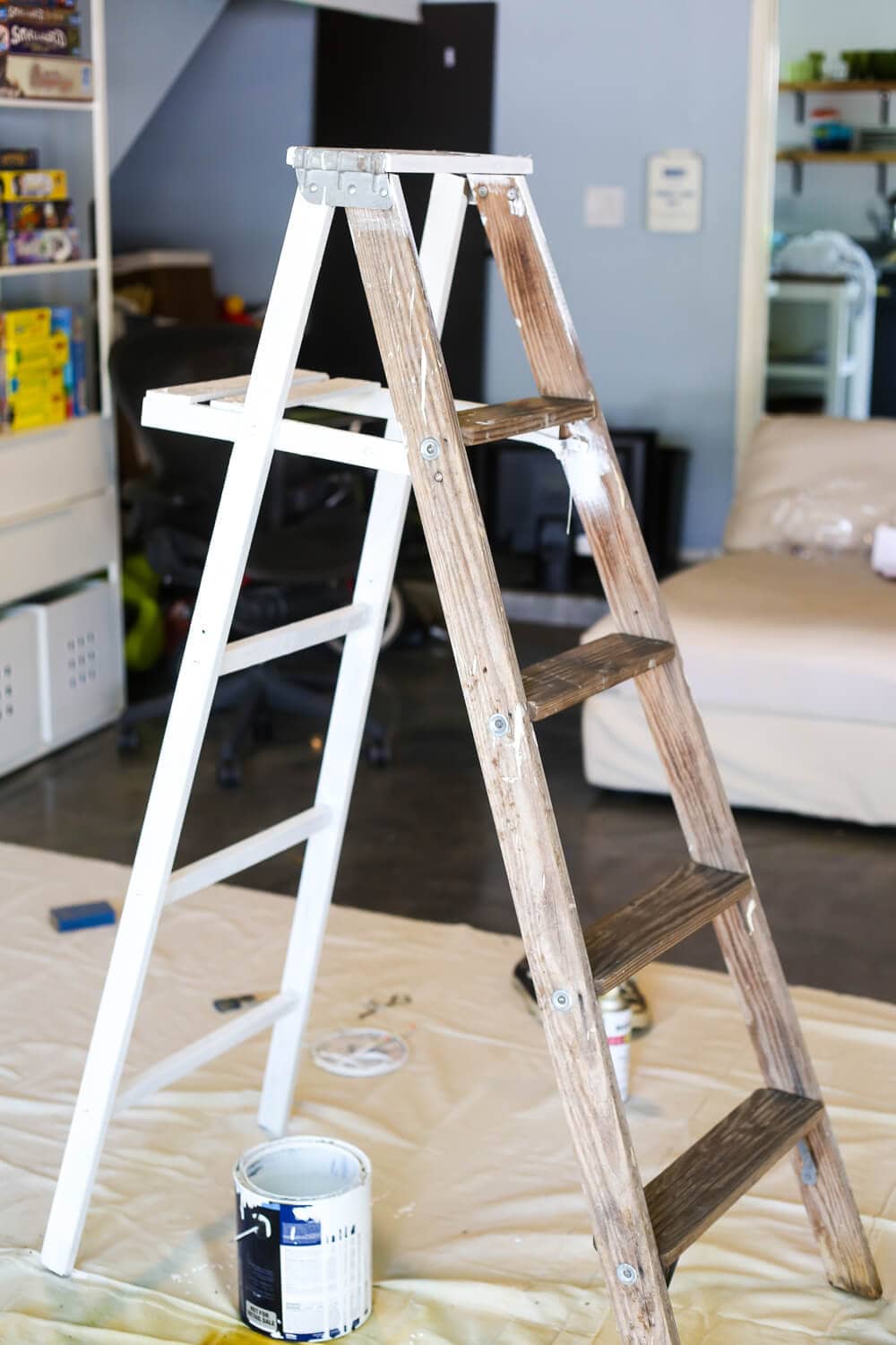 Painting ladder for tiered plant stand