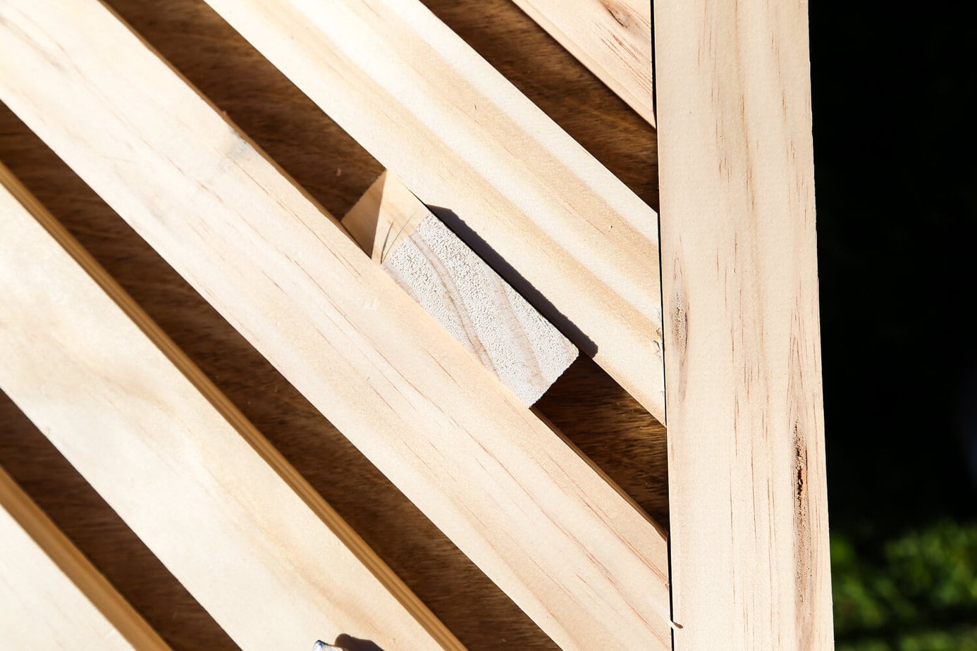 How to create a gorgeous large-scale wood wall art piece for your home. You just need some glue and a saw to cut it down! It's so easy that even a total beginner can do it, and it's absolutely gorgeous! 