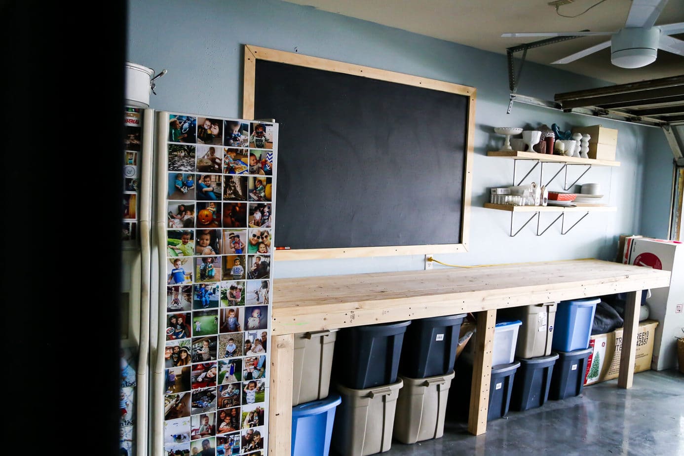 Ideas for how to organize your garage and turn it into a space where you can work on projects, build, and store whatever you need - and keep it looking nice, too!