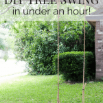 How to build a quick and simple wood tree swing for young kids - it costs about $10 and takes less than an hour to put together! Easy, affordable ideas for outdoor play.