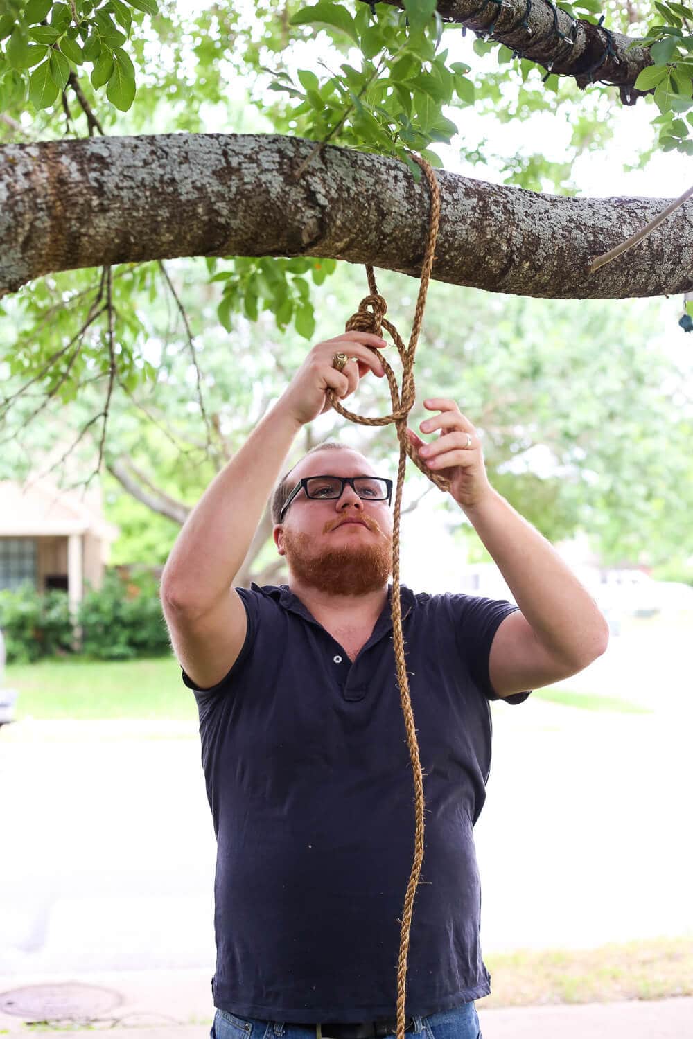 How to attach tree swing to branch