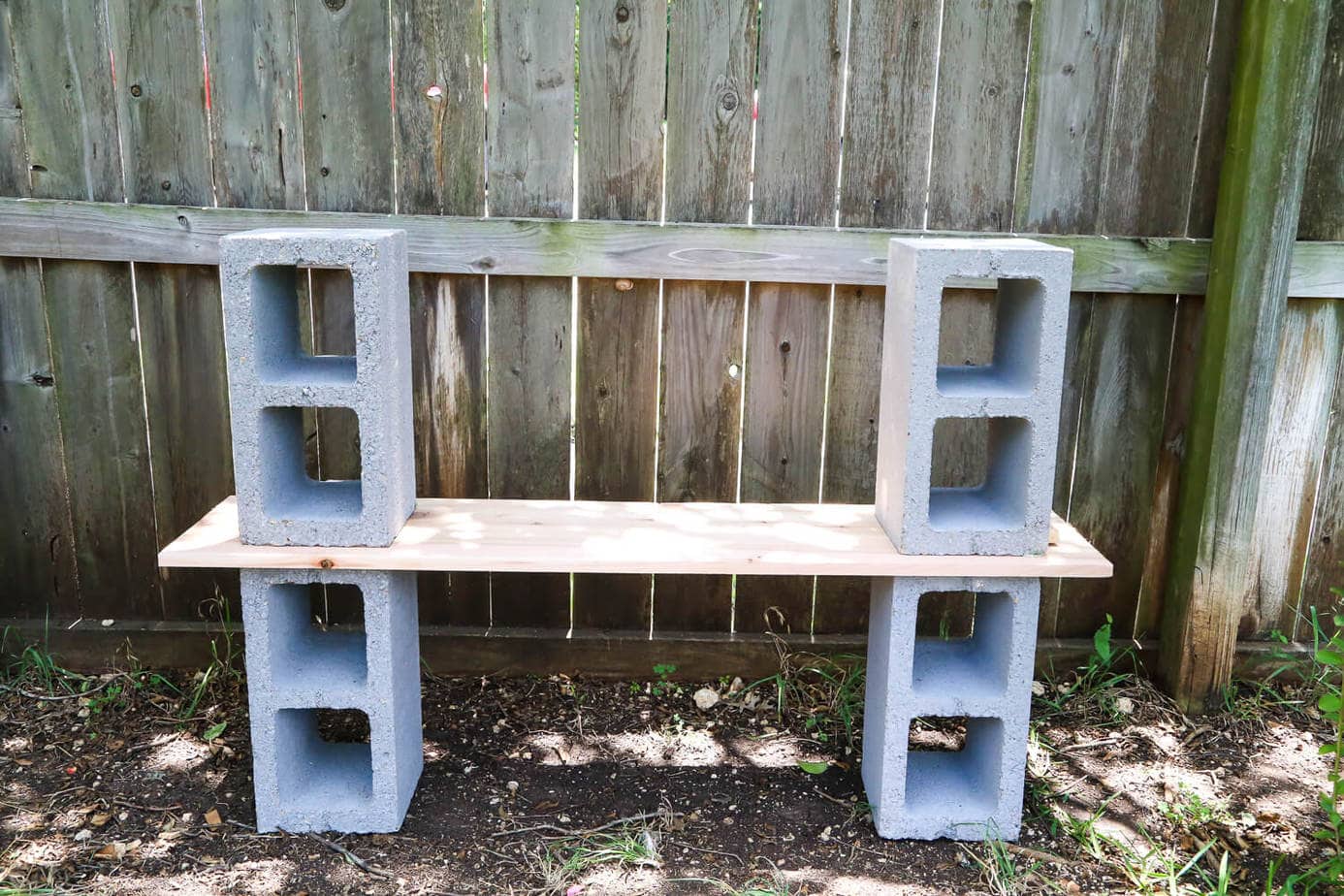 Easy Outdoor Plant Stand (Made With Cinder Blocks!)
