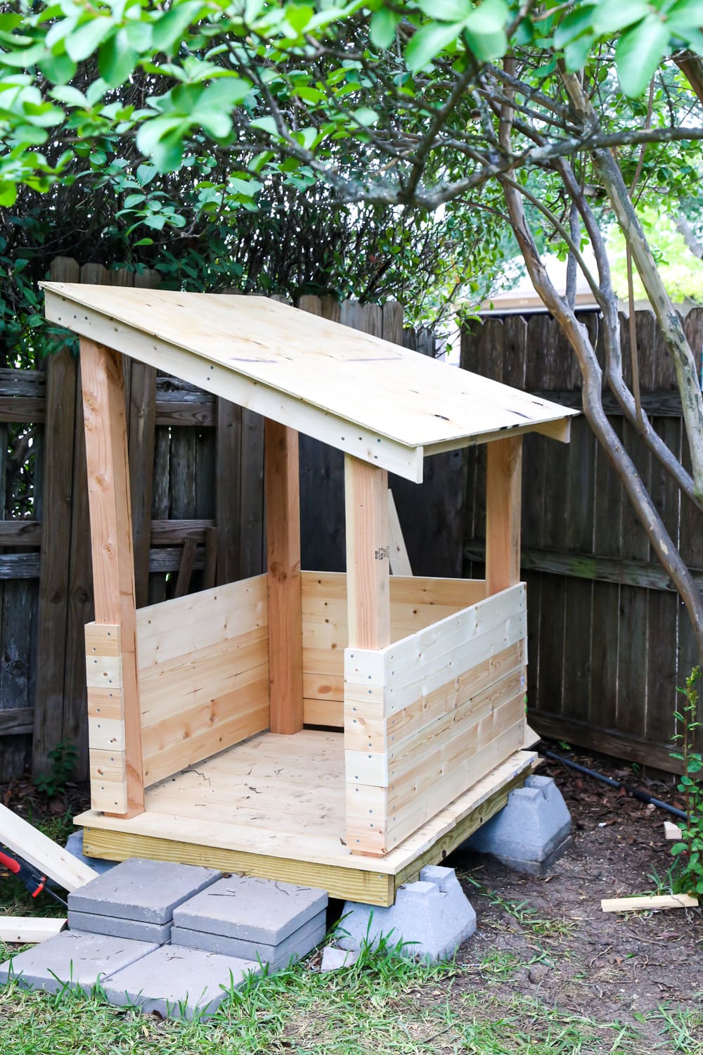 Unpainted DIY playhouse