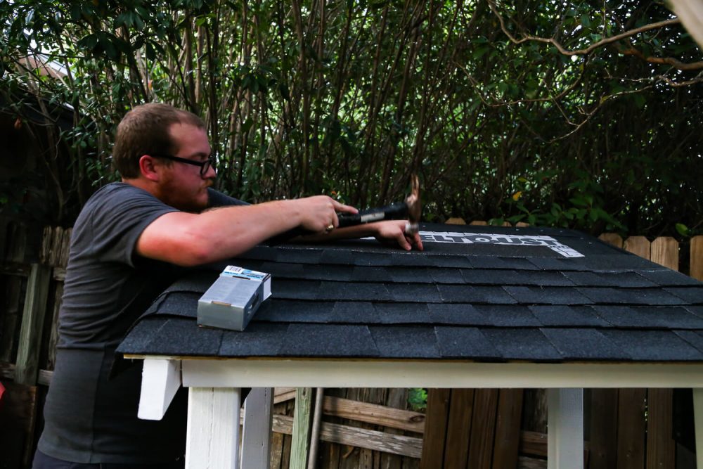 How to Shingle a Roof for a Backyard Playhouse Love & Renovations