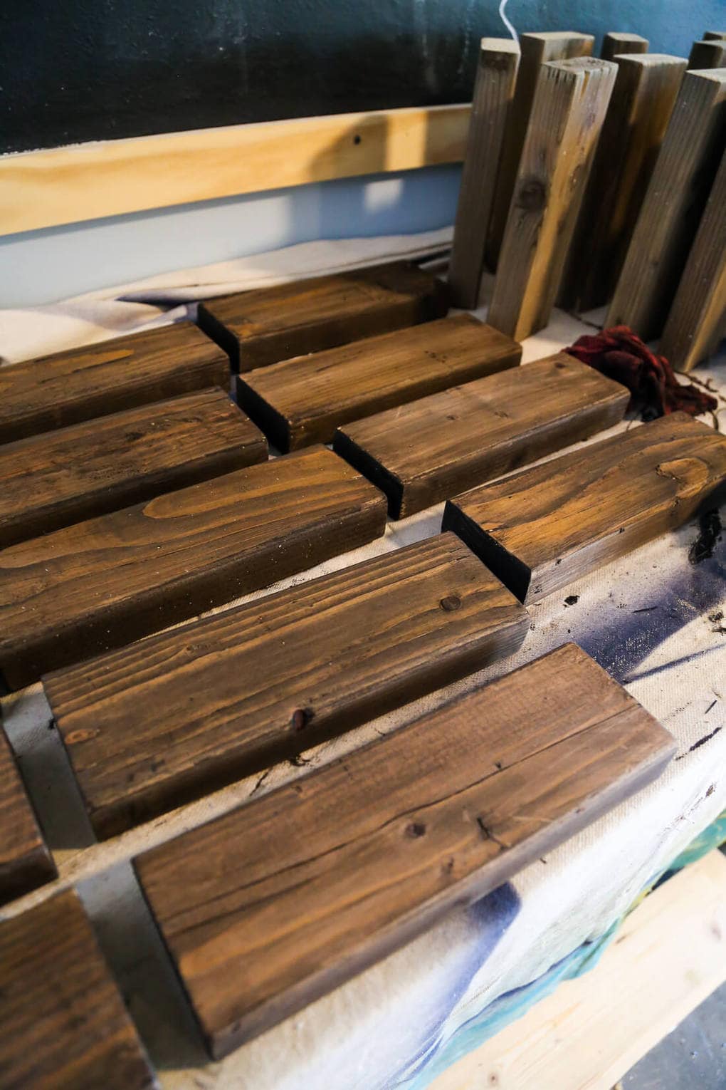 stained blocks for diy yard jenga