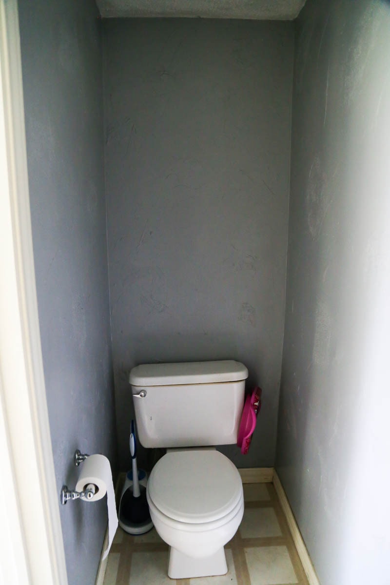 Before image of a $100 powder room makeover