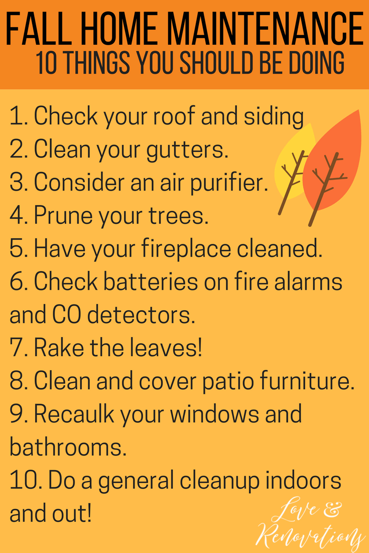 fall home maintenance checklist