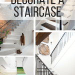Ideas and inspiration for how to decorate a staircase affordably and simply. Includes 10 great ideas for how to decorate the wall behind your stairs, and ideas for products to use.