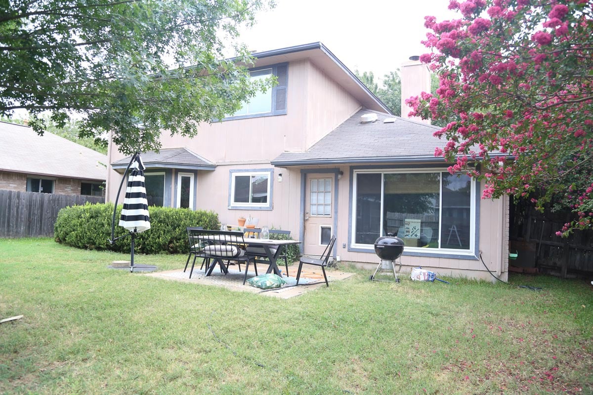 back of a home, before painting