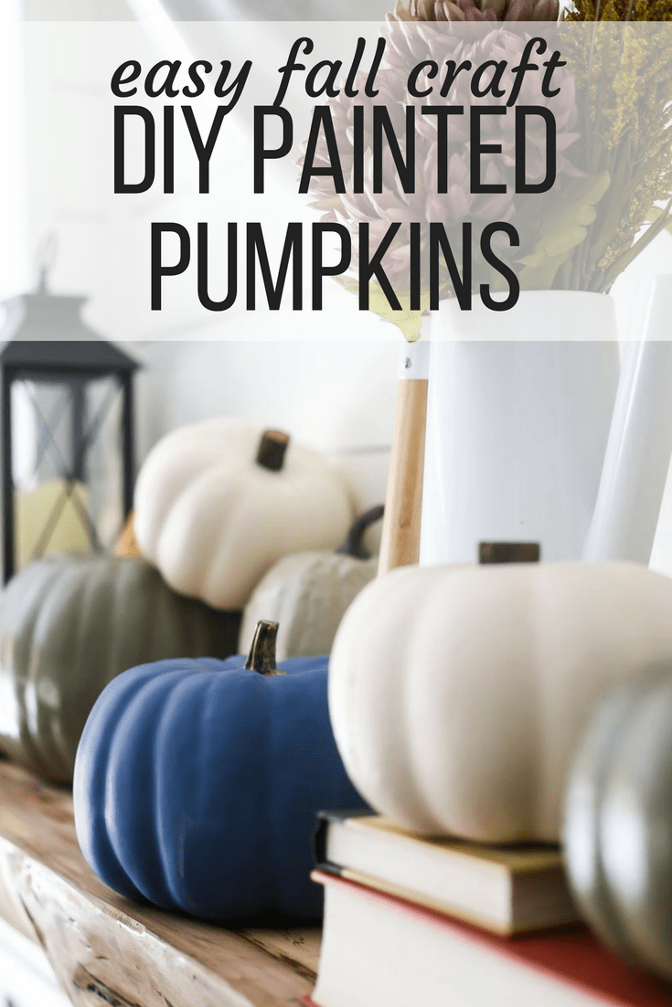 DIY painted dollar store pumpkins - easy fall craft idea for decor in your home. 